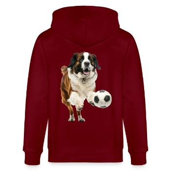 Saint Bernard - Stanley/Stella CULTIVATOR  Unisex Organic Hooded Jacket - burgundy - Back - Anna (173cm)