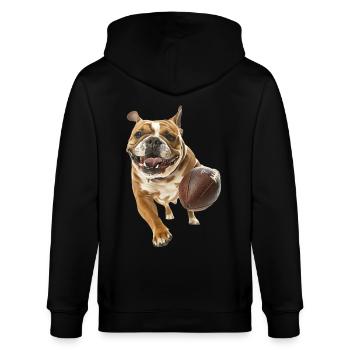 Bulldogge - Stanley/Stella Unisex Bio-Kapuzenjacke CULTIVATOR  - Schwarz - Hinten - Anna (173cm)