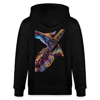 Saxophone - Veste à capuche bio CULTIVATOR Stanley/Stella Unisexe - noir - Dos - Anna (173cm)