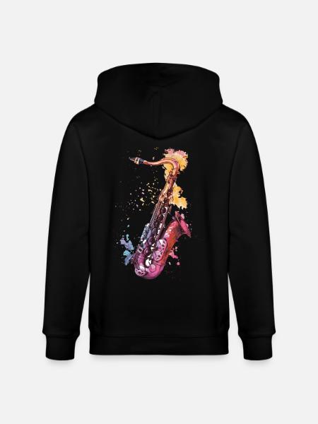Saxophone - Veste à capuche bio CULTIVATOR Stanley/Stella Unisexe - noir