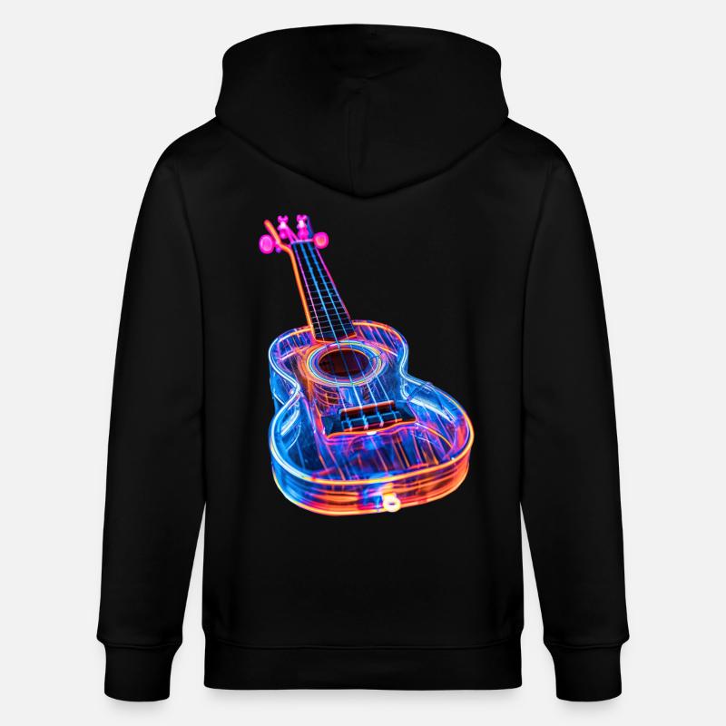 Ukulele - Stanley/Stella Unisex Bio-Kapuzenjacke CULTIVATOR  - Schwarz