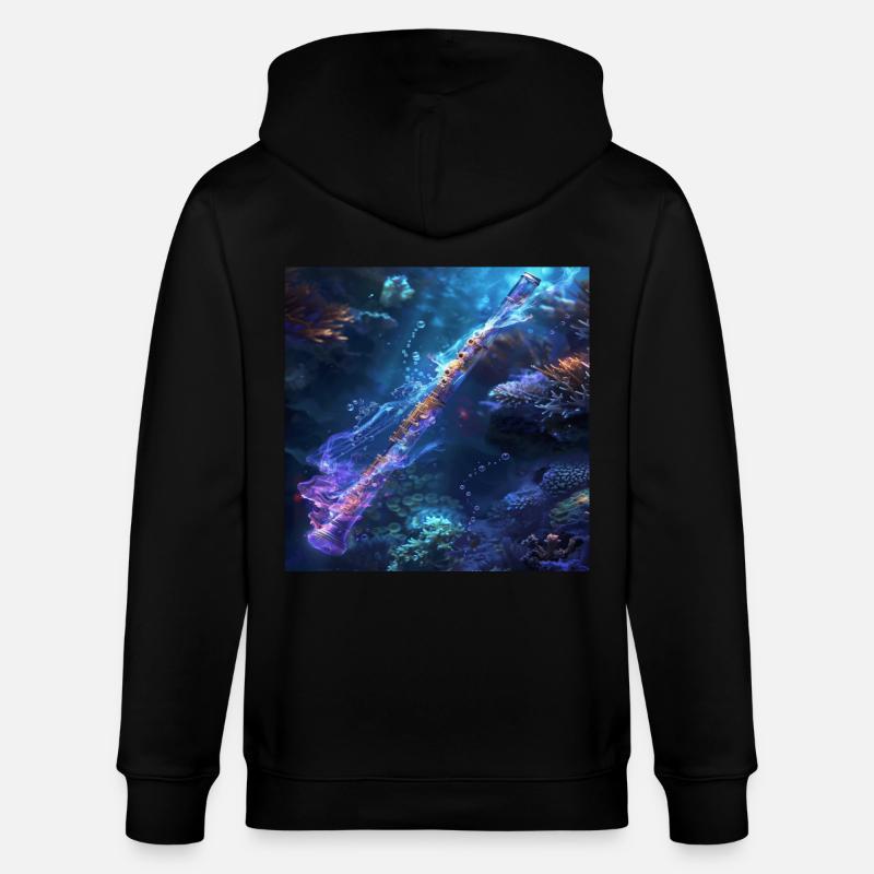 Querflöte - Stanley/Stella Unisex Bio-Kapuzenjacke CULTIVATOR  - Schwarz