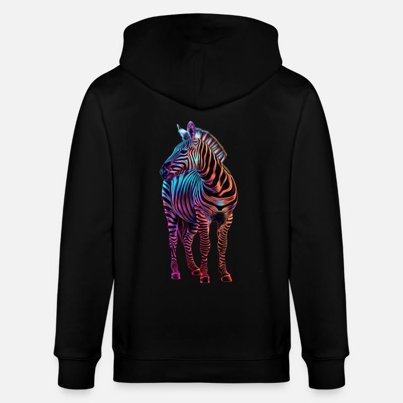 Zebra - Stanley/Stella Unisex Bio-Kapuzenjacke CULTIVATOR  - Schwarz