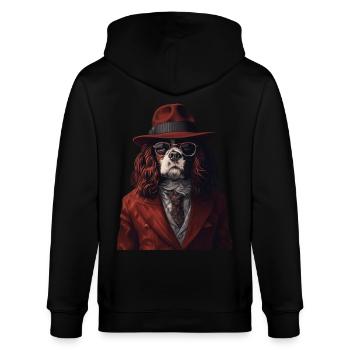 Cavalier King Charles - Stanley/Stella Unisex Bio-Kapuzenjacke CULTIVATOR  - Schwarz - Hinten - Anna (173cm)