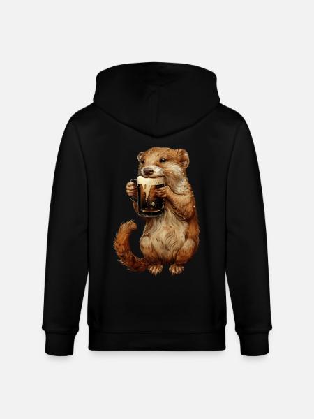 Hermelin Bier - Stanley/Stella Unisex Bio-Kapuzenjacke CULTIVATOR - Schwarz