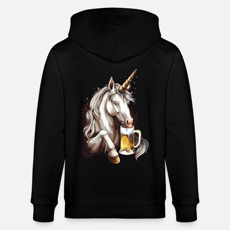 Einhorn Bier - Stanley/Stella Unisex Bio-Kapuzenjacke CULTIVATOR  - Schwarz