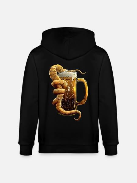 Wurm Bier - Stanley/Stella Unisex Bio-Kapuzenjacke CULTIVATOR - Schwarz