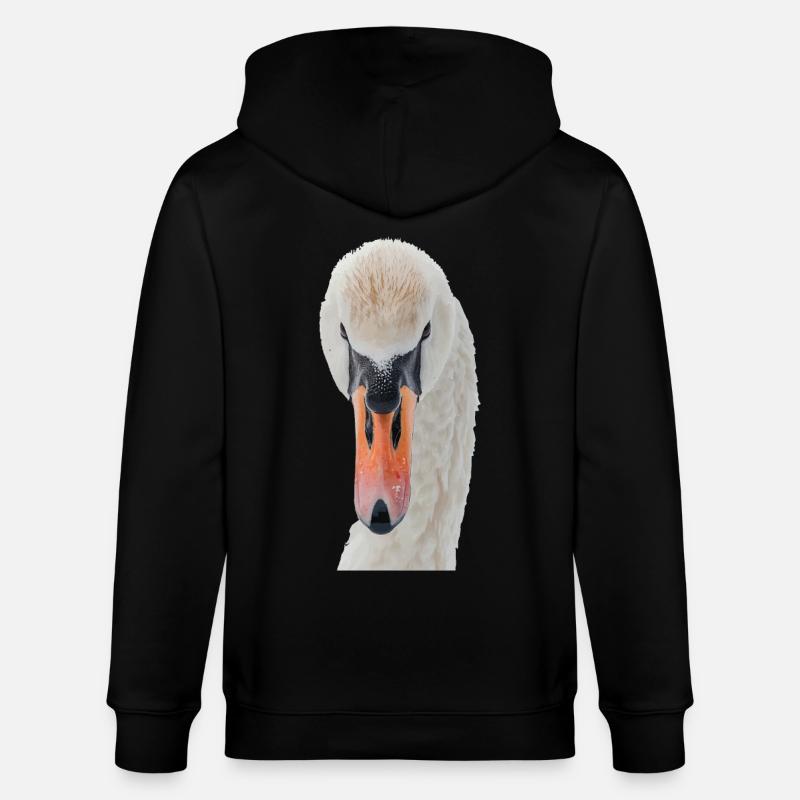 Schwan - Stanley/Stella Unisex Bio-Kapuzenjacke CULTIVATOR  - Schwarz