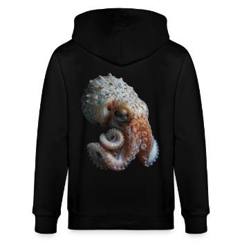 Tintenfisch - Stanley/Stella Unisex Bio-Kapuzenjacke CULTIVATOR  - Schwarz - Hinten - Anna (173cm)