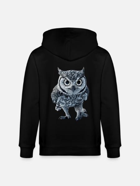 Eule - Stanley/Stella Unisex Bio-Kapuzenjacke CULTIVATOR  - Schwarz