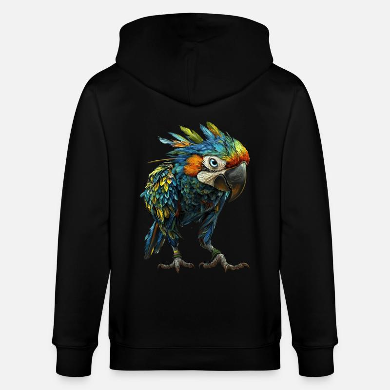 Papagei - Stanley/Stella Unisex Bio-Kapuzenjacke CULTIVATOR  - Schwarz