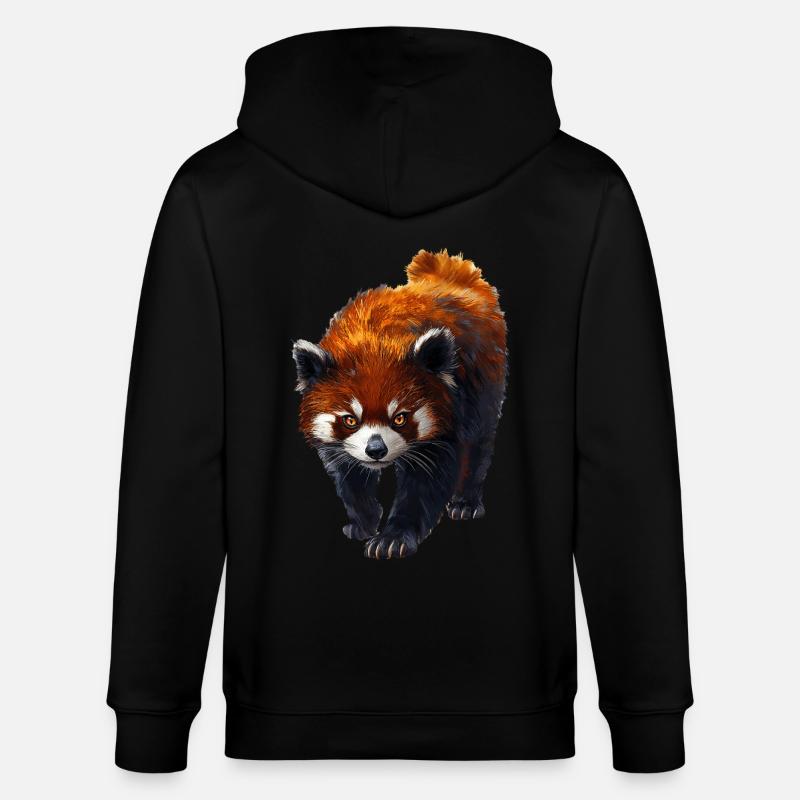 Roter Panda - Stanley/Stella Unisex Bio-Kapuzenjacke CULTIVATOR  - Schwarz