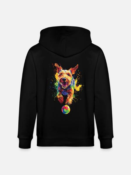 Airedale Terrier - Stanley/Stella Unisex Bio-Kapuzenjacke CULTIVATOR  - Schwarz