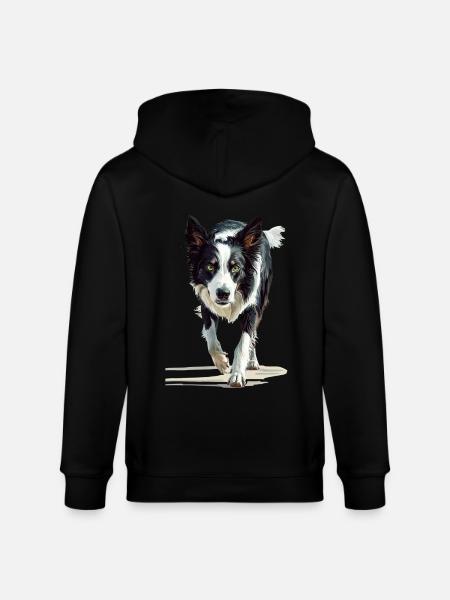 Border Collie - Stanley/Stella Unisex Bio-Kapuzenjacke CULTIVATOR - Schwarz