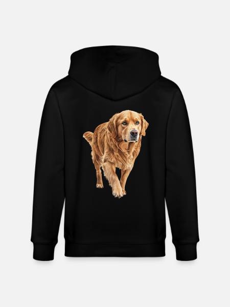 Golden Retriever - Stanley/Stella Unisex Bio-Kapuzenjacke CULTIVATOR  - Schwarz