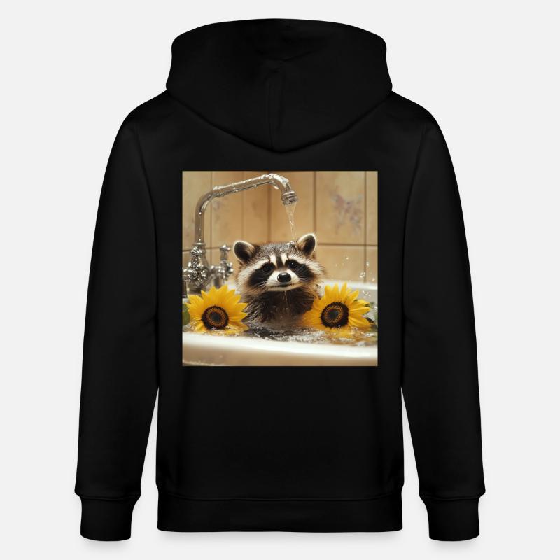 Waschbär - Stanley/Stella Unisex Bio-Kapuzenjacke CULTIVATOR - Schwarz
