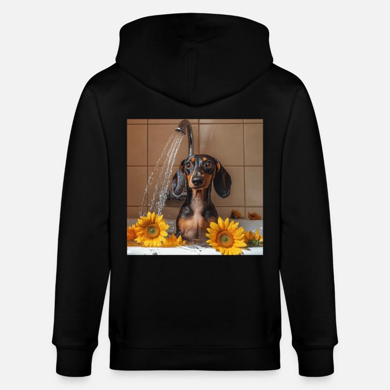 Dackel - Stanley/Stella Unisex Bio-Kapuzenjacke CULTIVATOR  - Schwarz