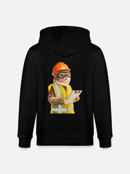 Katze - Stanley/Stella Unisex Bio-Kapuzenjacke CULTIVATOR - Schwarz