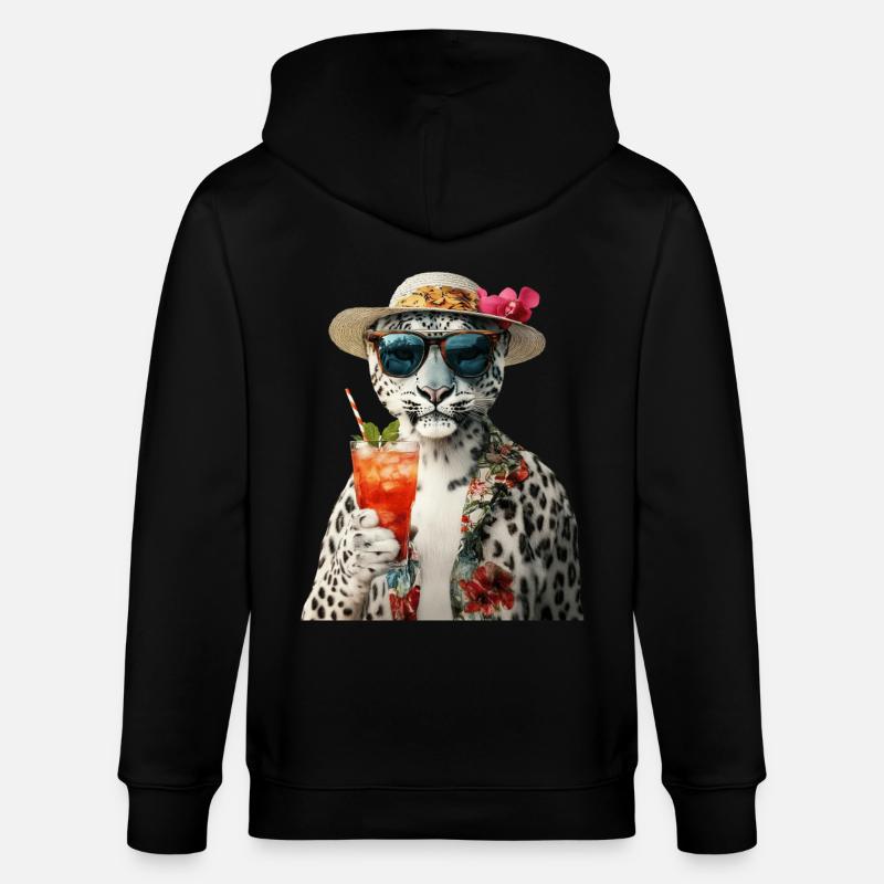 Schneeleopard - Stanley/Stella Unisex Bio-Kapuzenjacke CULTIVATOR  - Schwarz