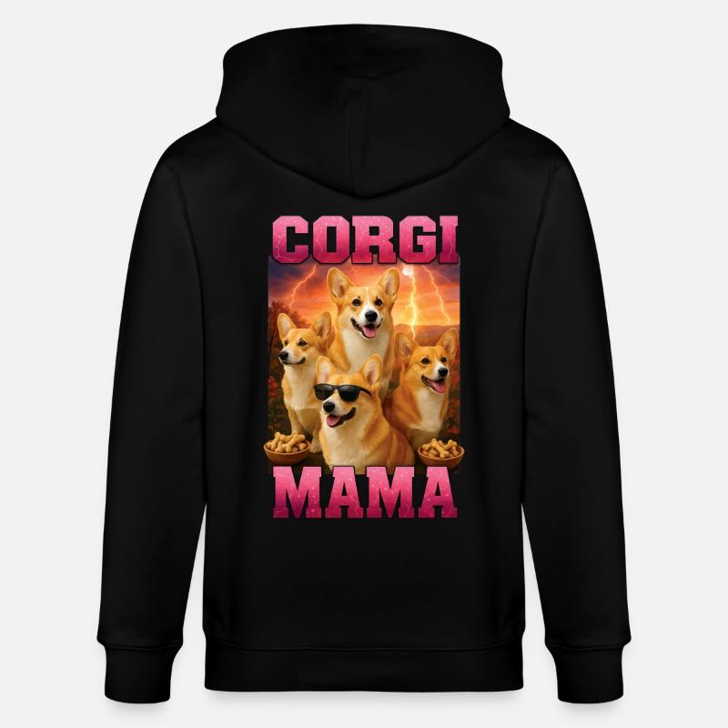 Corgi - Stanley/Stella Unisex Bio-Kapuzenjacke CULTIVATOR  - Schwarz
