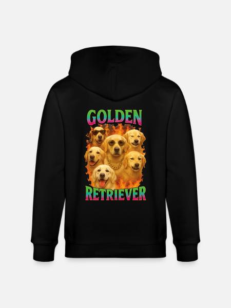 Golden Retriever - Stanley/Stella Unisex Bio-Kapuzenjacke CULTIVATOR - Schwarz