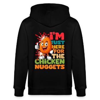 Chicken Nugget - Stanley/Stella Unisex Bio-Kapuzenjacke CULTIVATOR  - Schwarz - Hinten - Anna (173cm)