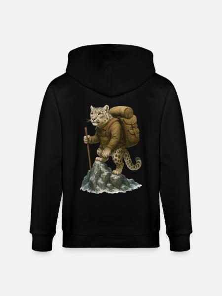 Snow Leopard Hiking - Stanley/Stella CULTIVATOR  Unisex Organic Hooded Jacket - black