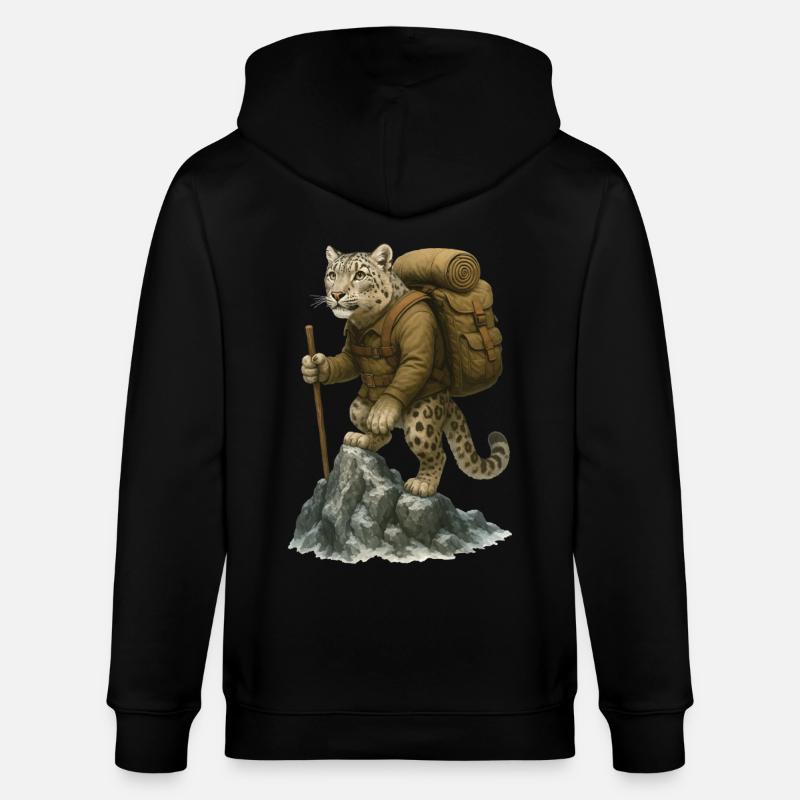 Randonnée léopard des neiges - Veste à capuche bio CULTIVATOR Stanley/Stella Unisexe - noir