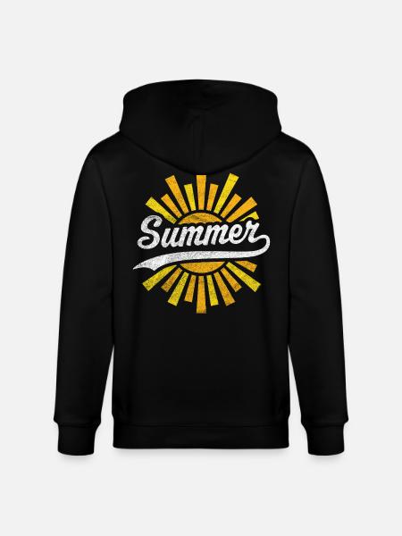 Summer Sun - Stanley/Stella CULTIVATOR Unisex Organic Hooded Jacket - black