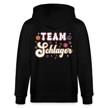 Team Schlager Männer Frauen Schlager Party - Stanley/Stella Unisex Bio-Kapuzenjacke CULTIVATOR  - Schwarz - Hinten - Anna (173cm)