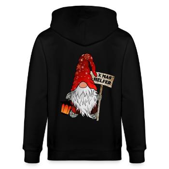 Helper Gnome Christmas Gnome - Stanley/Stella CULTIVATOR  Unisex Organic Hooded Jacket - black - Back - Anna (173cm)