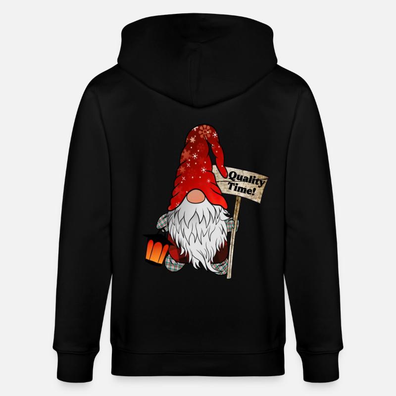 Gnome de Quality Time – Gnome de Noël - Veste à capuche bio CULTIVATOR Stanley/Stella Unisexe - noir