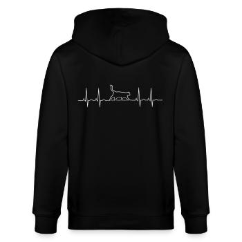Katze EKG Katzenbesitzer Miau Lustig Katzenfreund - Stanley/Stella Unisex Bio-Kapuzenjacke CULTIVATOR  - Schwarz - Hinten - Anna (173cm)