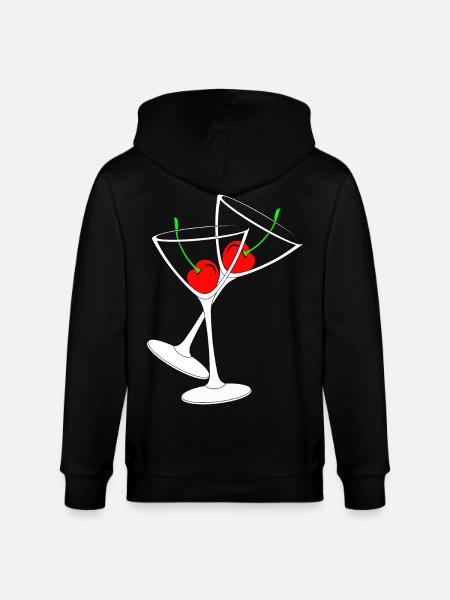 Cocktail glasses with cherries - Stanley/Stella CULTIVATOR Unisex Organic Hooded Jacket - black