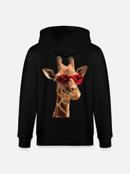 Giraffe Sunglasses - Stanley/Stella CULTIVATOR  Unisex Organic Hooded Jacket - black