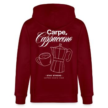 Carpe Cappuccino Design - Stanley/Stella CULTIVATOR  Unisex Organic Hooded Jacket - burgundy - Back - Anna (173cm)