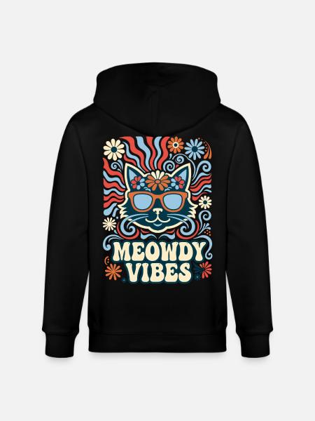 Meowdy Vibes Retro Katze - Stanley/Stella Unisex Bio-Kapuzenjacke CULTIVATOR - Schwarz