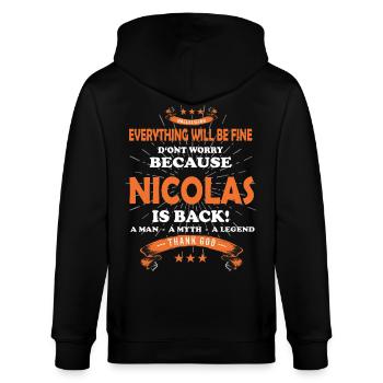 Everything will be fine Nicolas Is back - Stanley/Stella CULTIVATOR  Unisex Organic Hooded Jacket - black - Back - Anna (173cm)