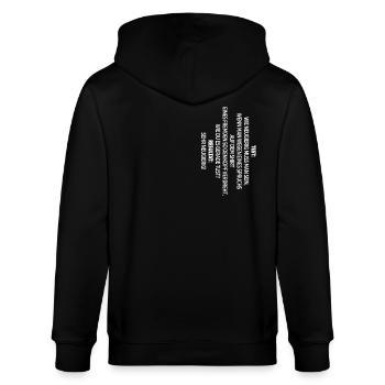 Wie neugierig Test lustiger Spruch Männer Frauen - Stanley/Stella Unisex Bio-Kapuzenjacke CULTIVATOR  - Schwarz - Hinten - Anna (173cm)