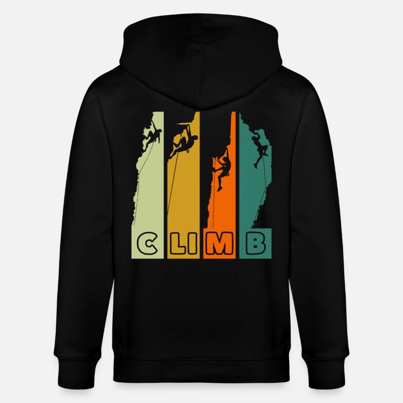 Climb Bergsteigen Klettern Retro - Stanley/Stella Unisex Bio-Kapuzenjacke CULTIVATOR  - Schwarz