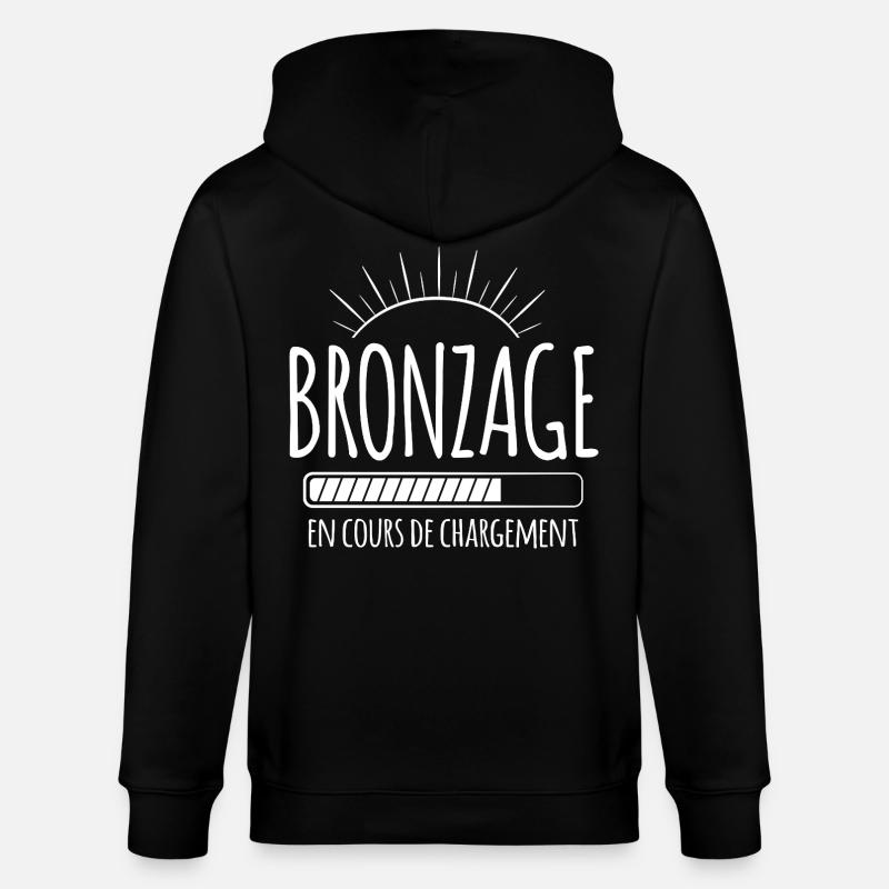 Tan Loading, Summer, Vacation, French - Stanley/Stella CULTIVATOR Unisex Organic Hooded Jacket - black