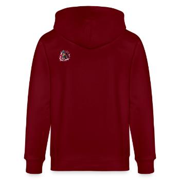 Spartaner Totenkopf Gladiator - Stanley/Stella Unisex Bio-Kapuzenjacke CULTIVATOR  - Burgunderrot - Hinten - Anna (173cm)