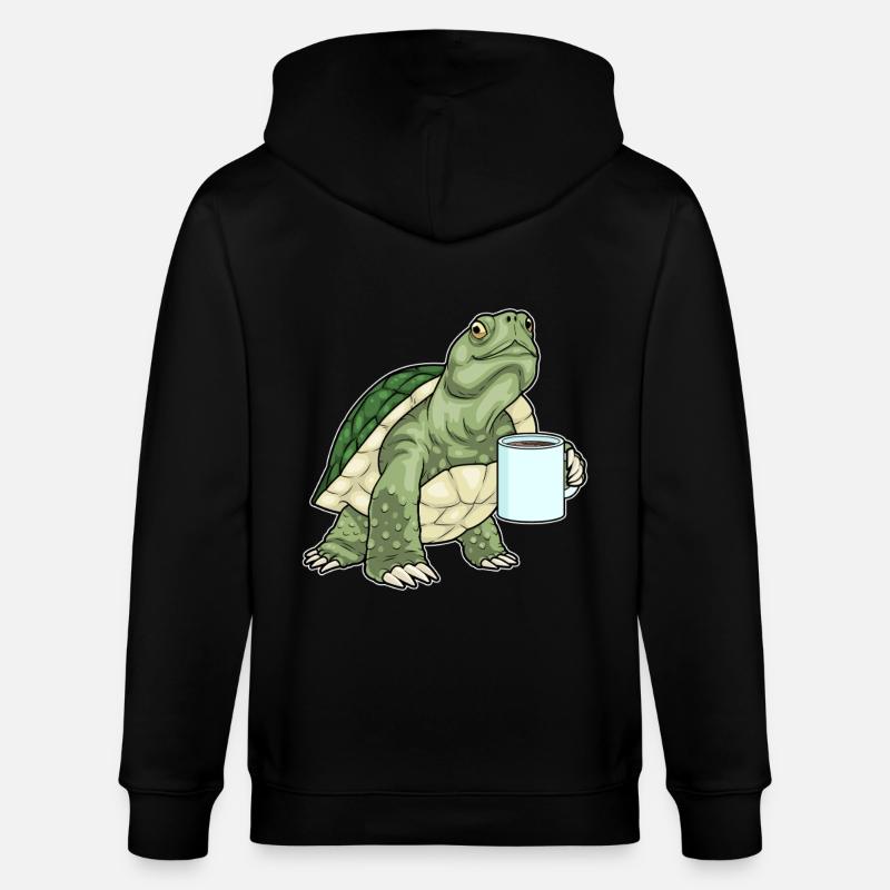 Turtle Coffee Mug - Stanley/Stella CULTIVATOR  Unisex Organic Hooded Jacket - black