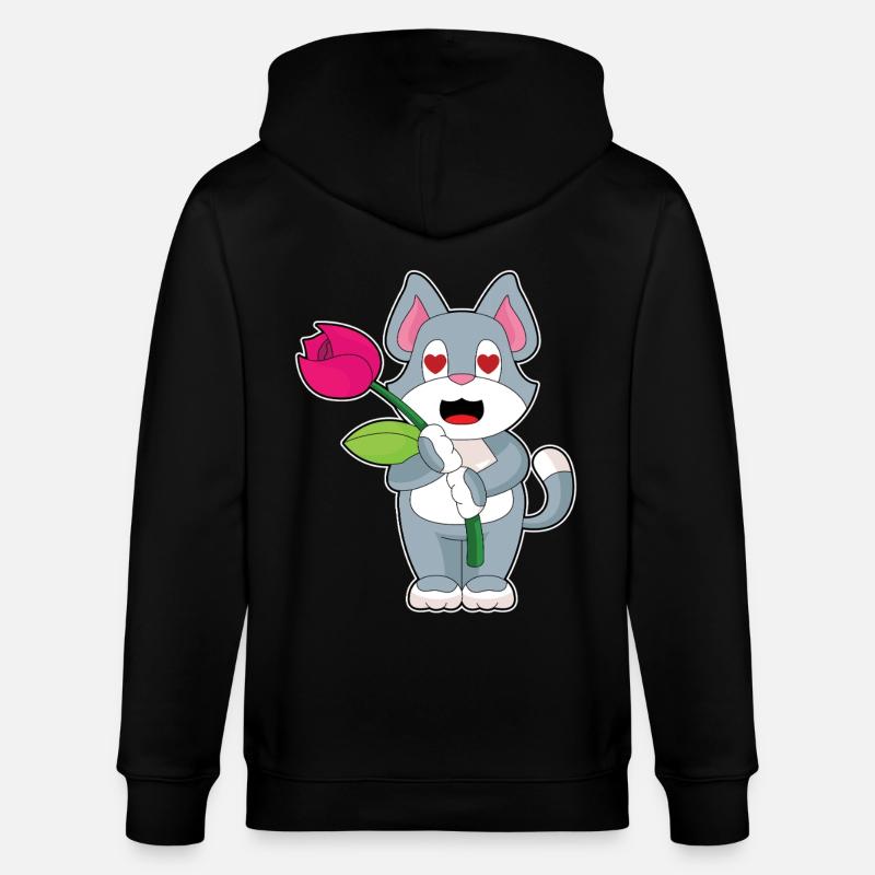 Fleur de chat - Veste à capuche bio CULTIVATOR Stanley/Stella Unisexe - noir
