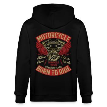 Motocykl Motocykl Motocykl - Ekologiczna rozpinana bluza z kapturem typu unisex Stanley/Stella CULTIVATOR  - czarny - Tył - Anna (173cm)