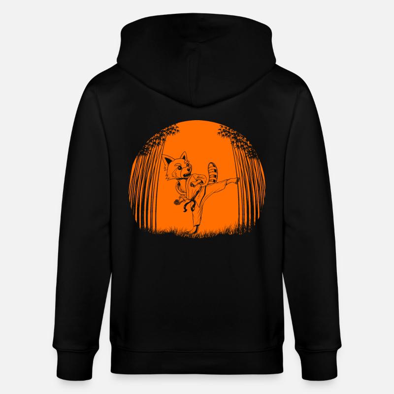 Roter Panda - Stanley/Stella Unisex Bio-Kapuzenjacke CULTIVATOR  - Schwarz