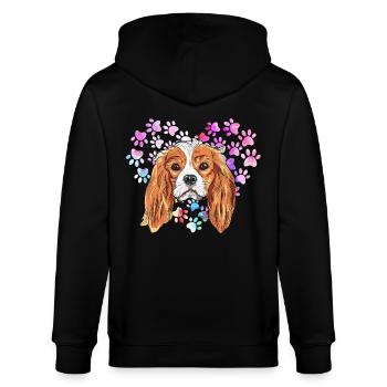 Cavalier King Charles Spaniel - Stanley/Stella Unisex Bio-Kapuzenjacke CULTIVATOR  - Schwarz - Hinten - Anna (173cm)