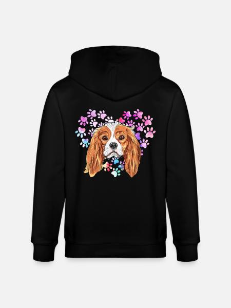 Cavalier King Charles Spaniel - Stanley/Stella CULTIVATOR Unisex Organic Hooded Jacket - black