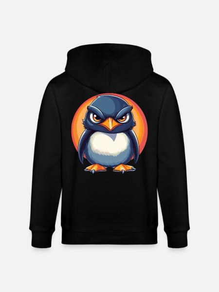 Grumpy Penguin - Stanley/Stella CULTIVATOR Unisex Organic Hooded Jacket - black