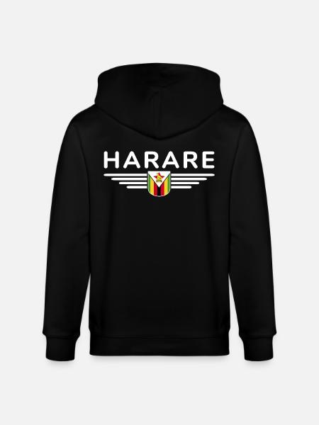Harare T-Shirt for Zimbabwe Fans - Stanley/Stella CULTIVATOR  Unisex Organic Hooded Jacket - black